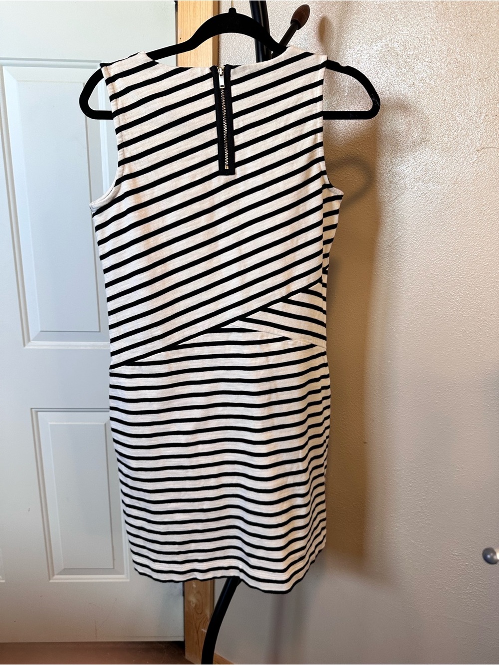 Talbots Black & White Striped Sleeveless Mini Dress - Picture 6 of 6